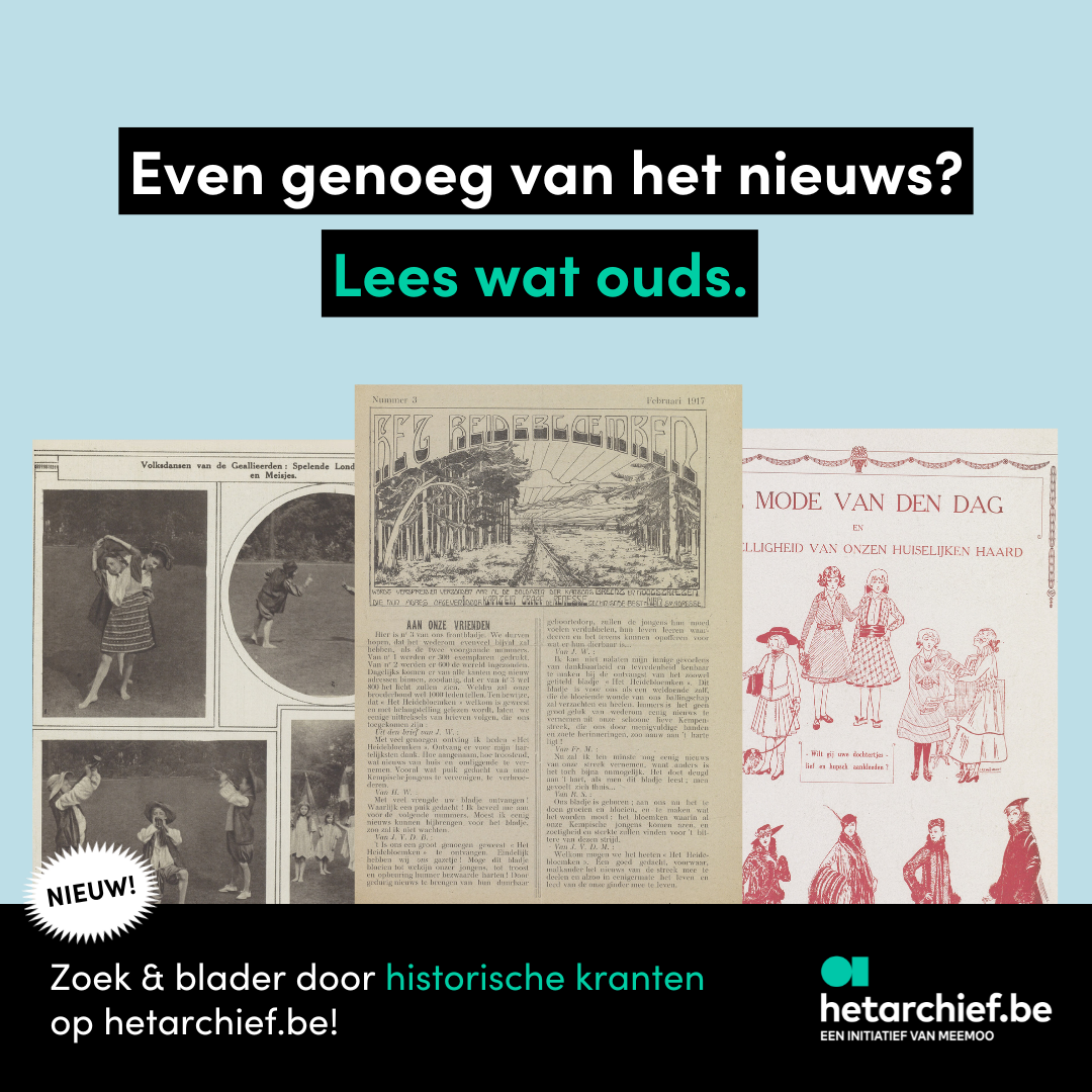 Aankondiging krantenontsluiting hetarchief.be